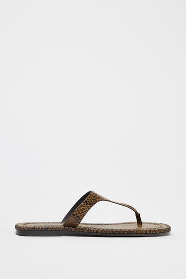 Zara ANIMAL PRINT SANDALS - Snake