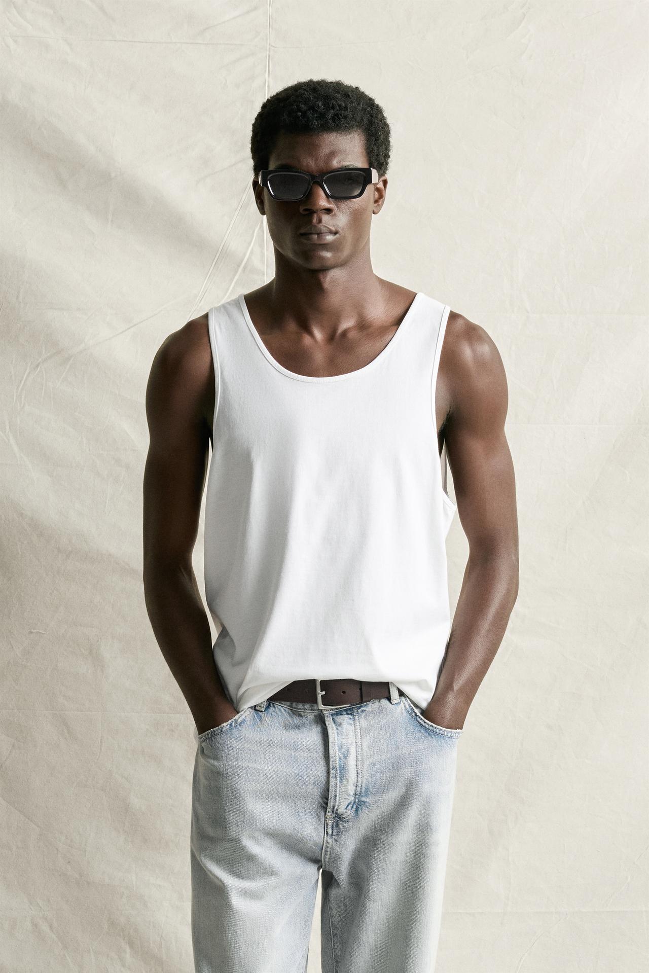 MEDIUM WEIGHT REGULAR FIT TANK TOP — White
