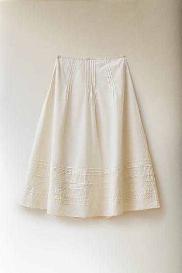 LACE SKIRT WITH PINTUCKS - Ivory by Zara - Image 5