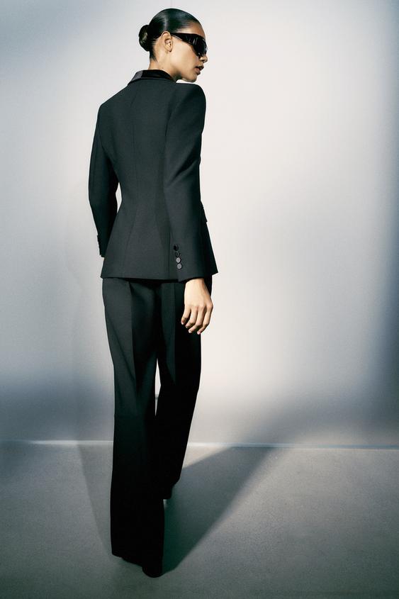 PANTALON À BANDE LATÉRALE SATINÉE - Noir de Zara - Image 5