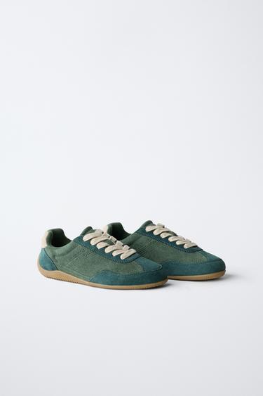 ZAPATILLA DEPORTIVA PIEL - Verde de Zara