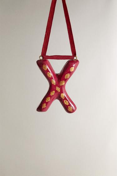 LETTER X CHRISTMAS TREE DECORATION - Red by Zara - Image 0