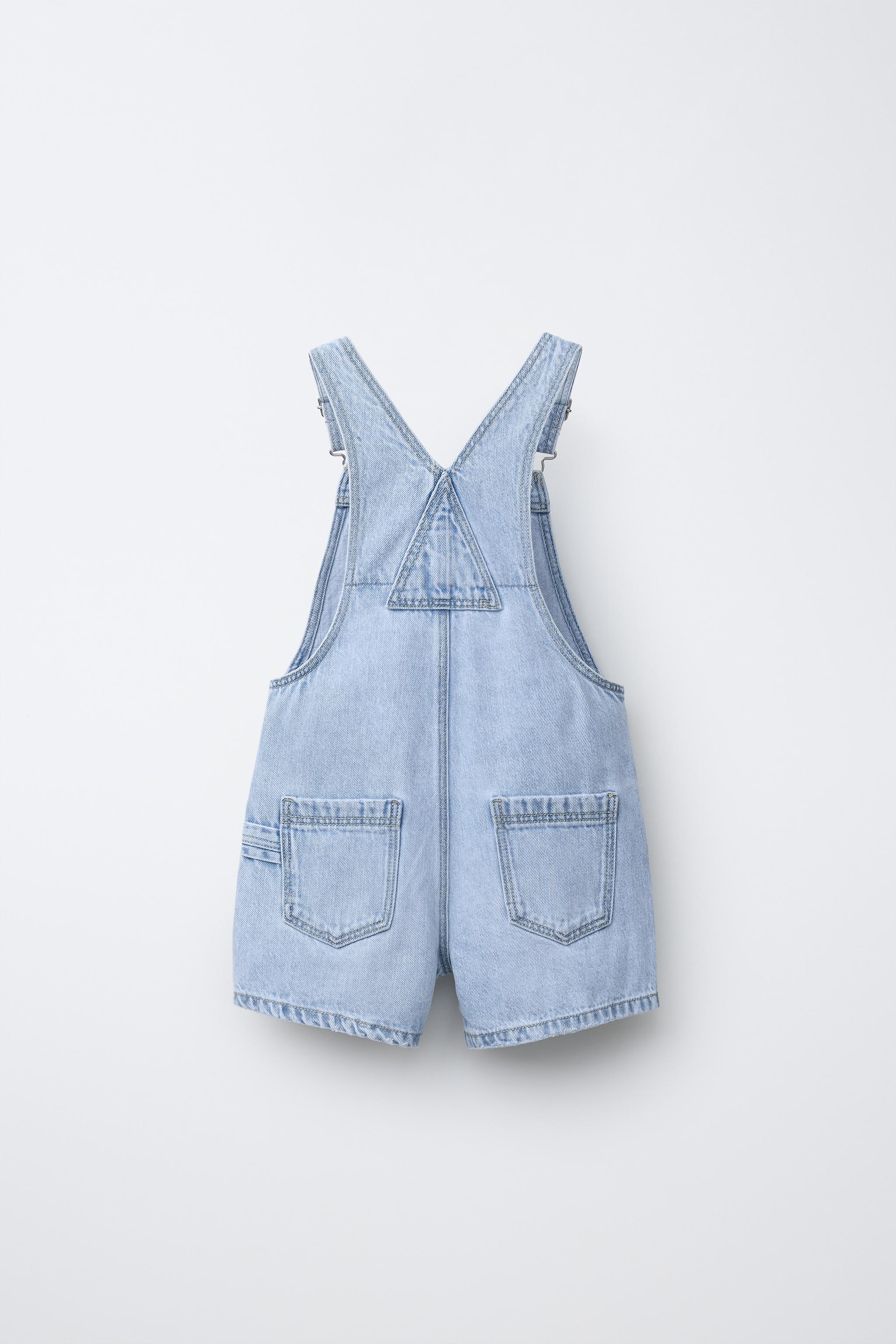 DENIM OVERALL SHORTS