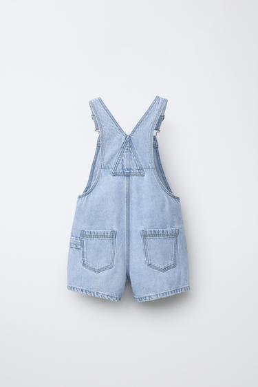 DENIM SHORT DUNGAREES - Mid-blue by Zara