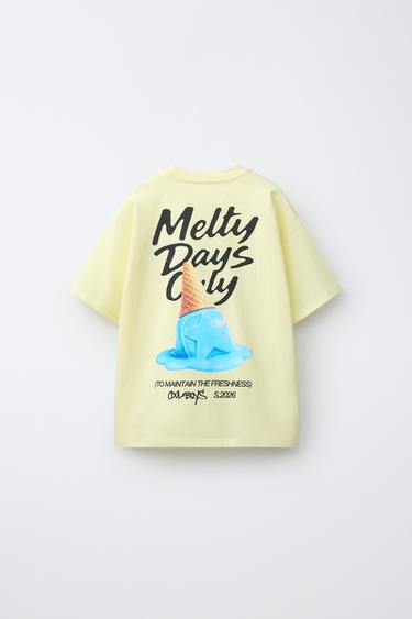 T-SHIRT À IMPRIMÉ GLACE - Jaune de Zara - Image 1