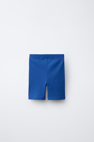 LEGGING DE CYCLISTE CANNELÉ INSCRIPTION EN RELIEF - Bleu roi de Zara - Image 1