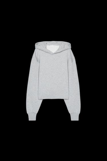 HEAVYWEIGHT PLEATED HOODIE - Grey marl by Zara - Image 0