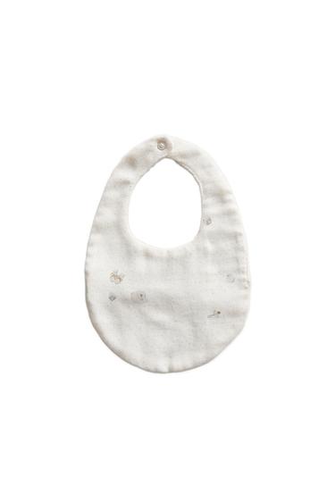 MUSLIN BABY BIB - Ecru by Zara