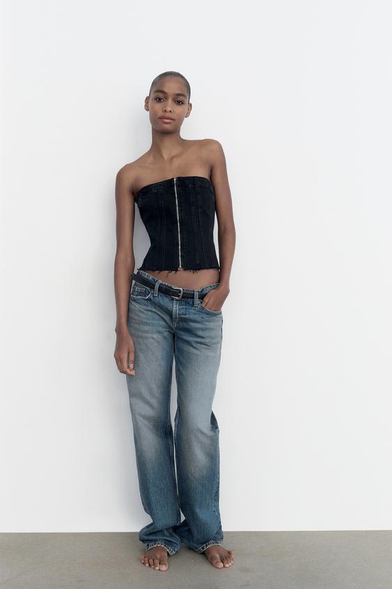 Zara Women's 3/4 Sleeve Blouse Corset Top Blue Black Size XS S Lot 2 - Shop  Linda's Stuff