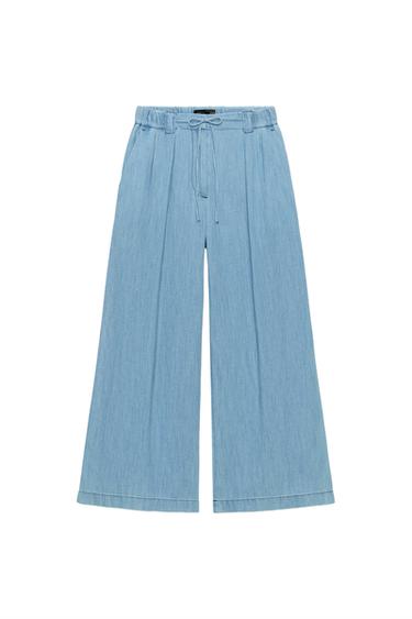 КЮЛОТЫ ИЗ СТРУЯЩЕЙСЯ ТКАНИ — СИНИЙ от Zara