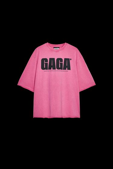 LADY GAGA WASHED-EFFECT T-SHIRT - Pink by Zara