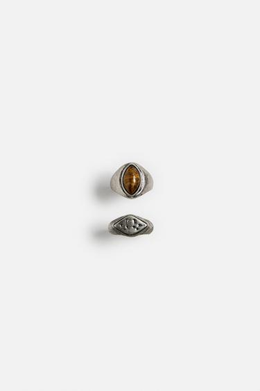 COMBINED RINGS PACK OF 2 - Silver by Zara
