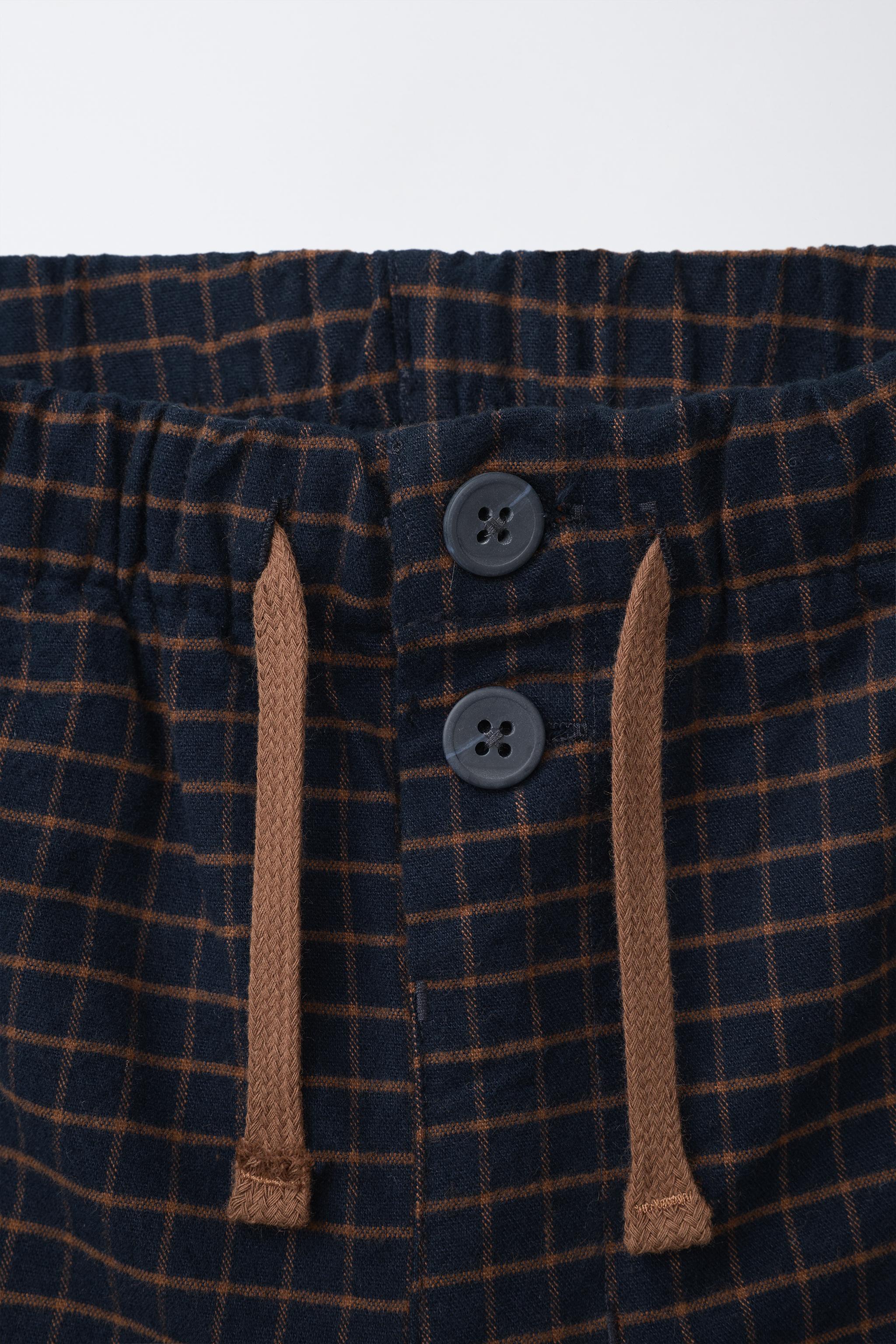 PLAID PRINT BAGGY PANTS