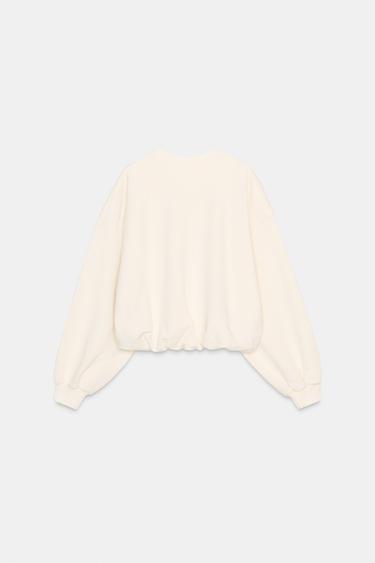 BALLOON EMBROIDERED SLOGAN SWEATSHIRT - Oyster-white by Zara - Image 4