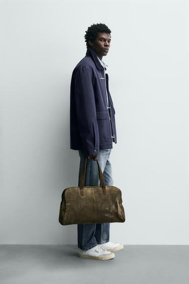 BLOUSON COL CONTRASTE À BRANDEBOURGS - Bleu roi de Zara - Image 3