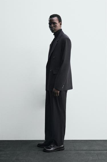 PANTALON DE COSTUME À RAYURES TENNIS - Bleu marine foncé de Zara - Image 3