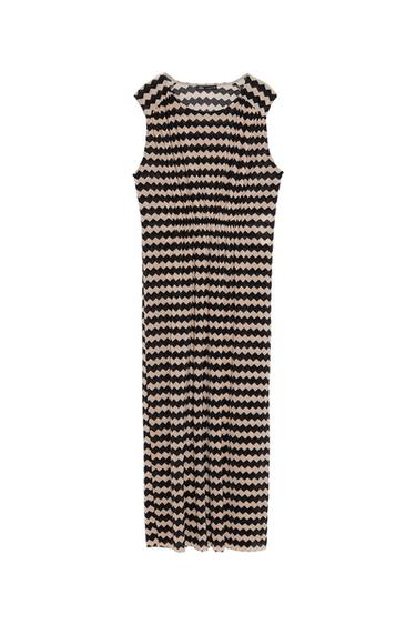 PLEATED PRINTED DRESS