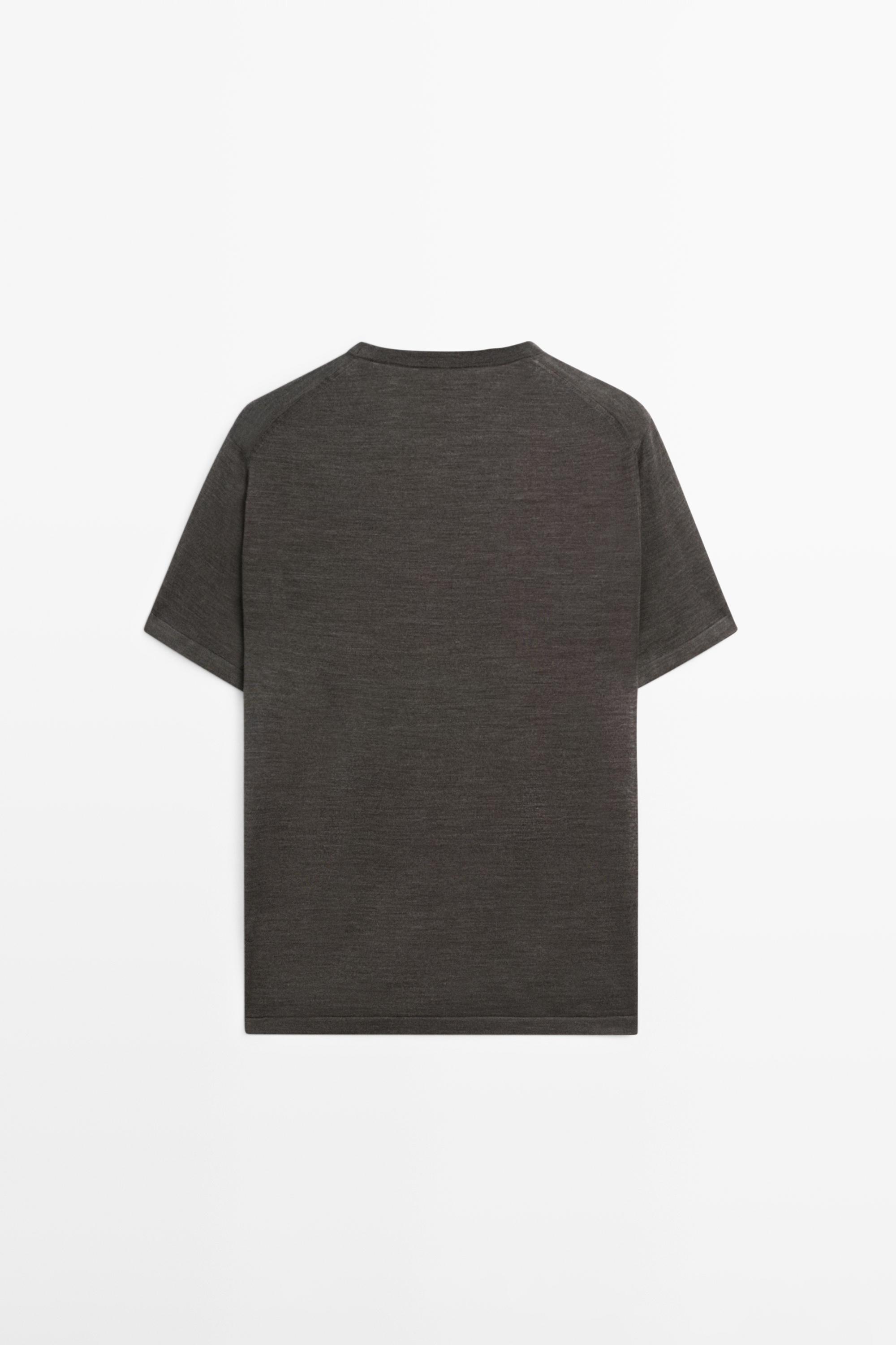 T-shirt en maille de laine mélangée