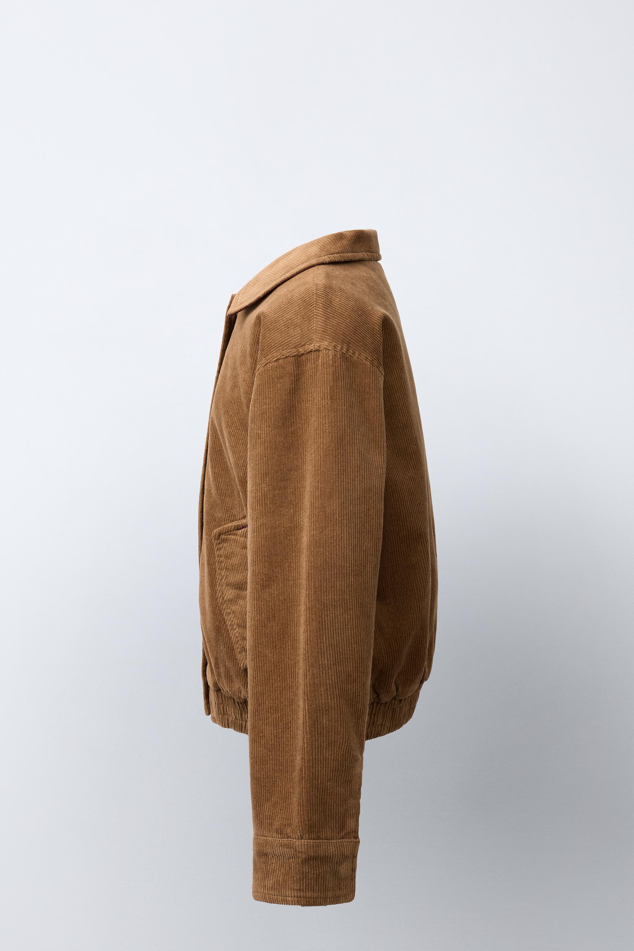 BLOUSON EN VELOURS CÔTELÉ EFFET MOUTON