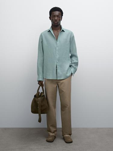 Zara 100% linen slim fit shirt - 546 - Image 0