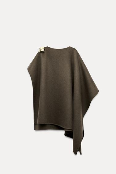 ZW COLLECTION KRTK PONO S VLNOU A SPONOU - Hnd / Tmavoed od Zara