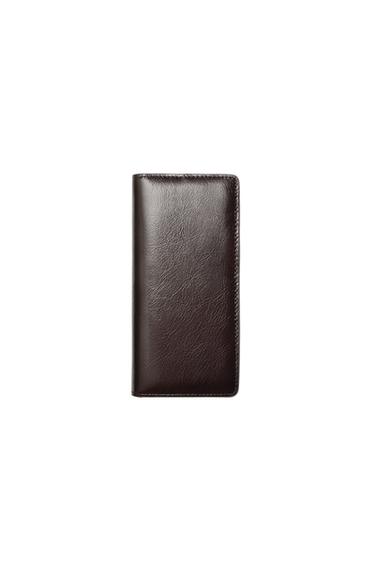 LEATHER XL WALLET - Brown by Zara
