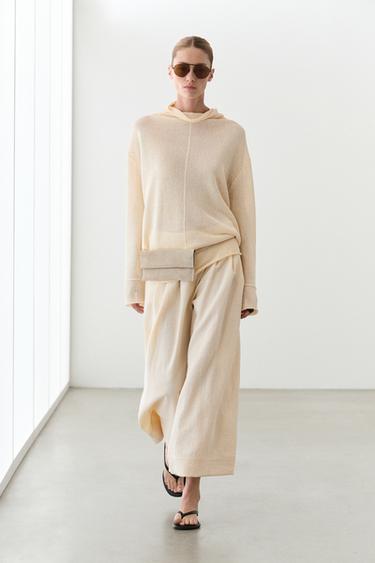 Jersey punto calado con algodón - Crudo de Zara - Imagen 0
