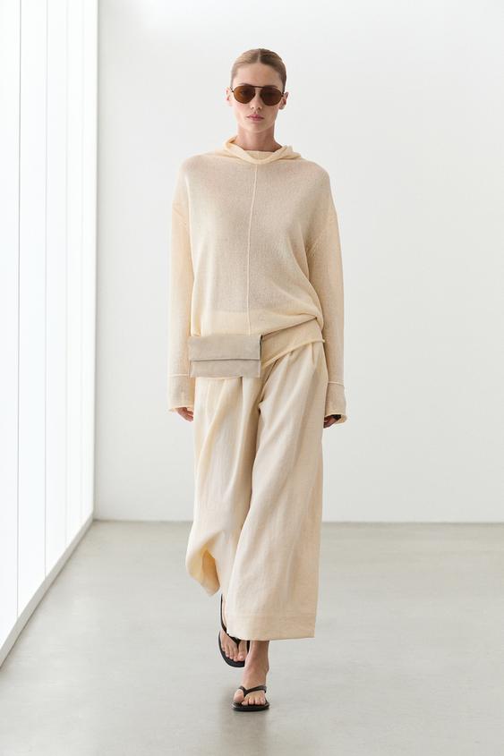 Cotton cutwork knit sweater from Zara - $160