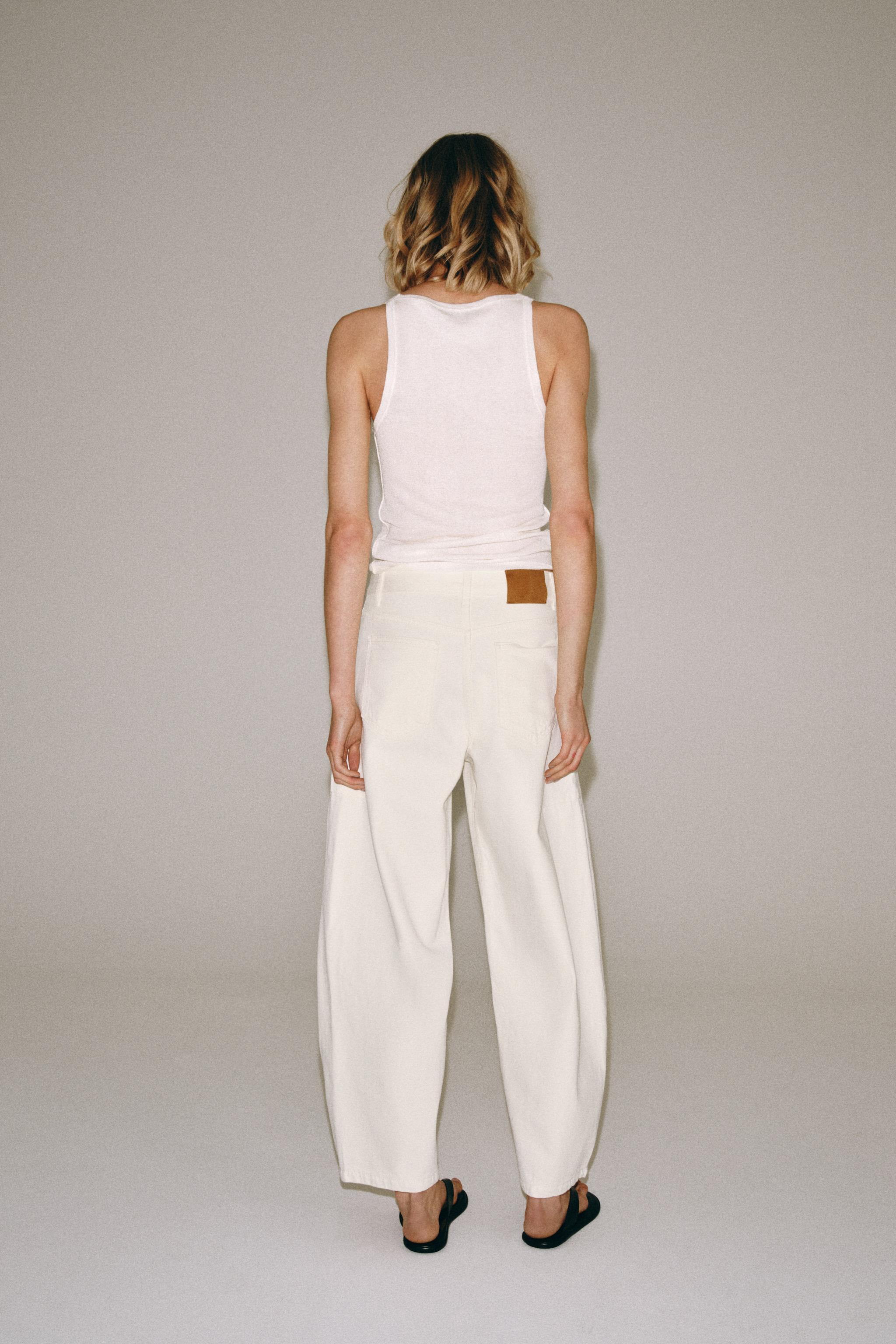 Женские джинсы Zara ZW COLLECTION MID-RISE BALLOON JEANS — фото 4