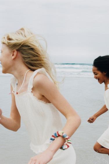 EMBROIDERED FLORAL DRESS - Ecru by Zara