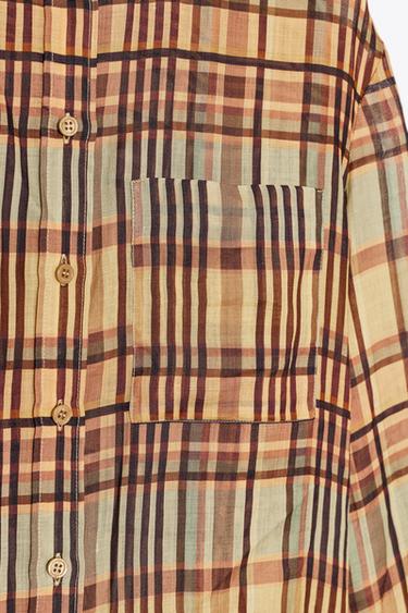 ZW COLLECTION RAMIE CHECK SHIRT - Yellow by Zara - Image 5