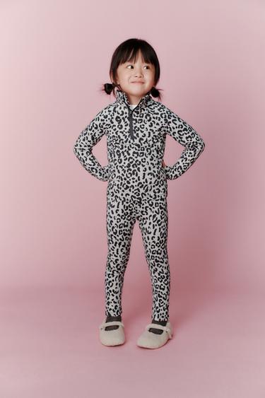 Zara BREATHABLE ANIMAL PRINT LEGGINGS - Light gray