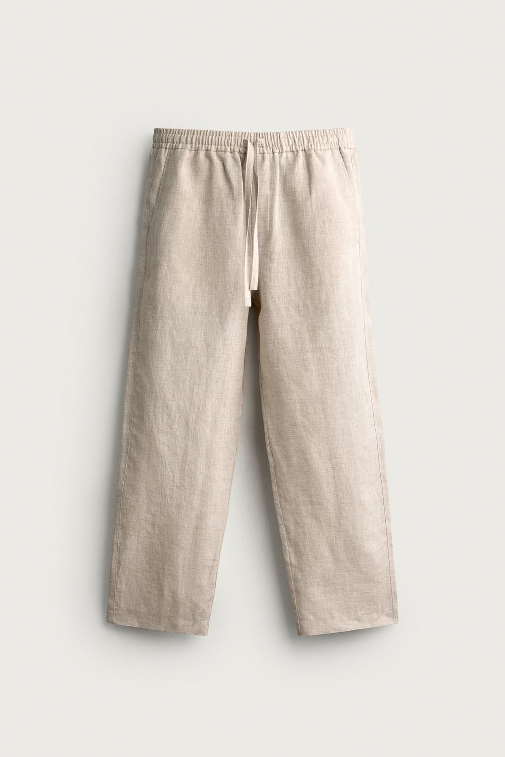 100% LINEN RELAXED FIT TROUSERS
