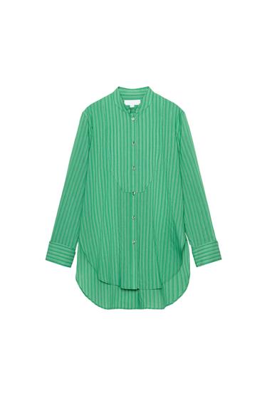 ZW COLLECTION STRIPED BIB SHIRT