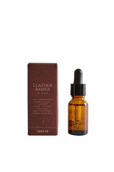 Zara (0.51 oz) LEATHER AMBER ESSENTIAL OIL - Black