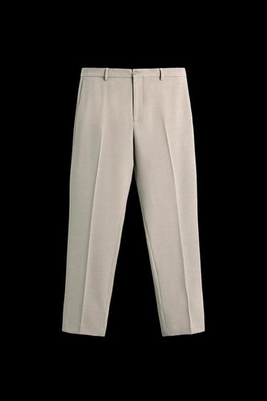 SLIM FIT SUIT TROUSERS - Sand / Marl by Zara - Image 0