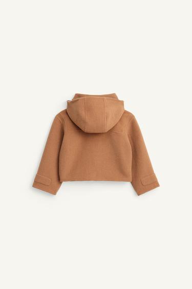 DUFFLE-COAT COURT AVEC LAINE ÉDITION LIMITÉE - Camel clair de Zara - Image 4