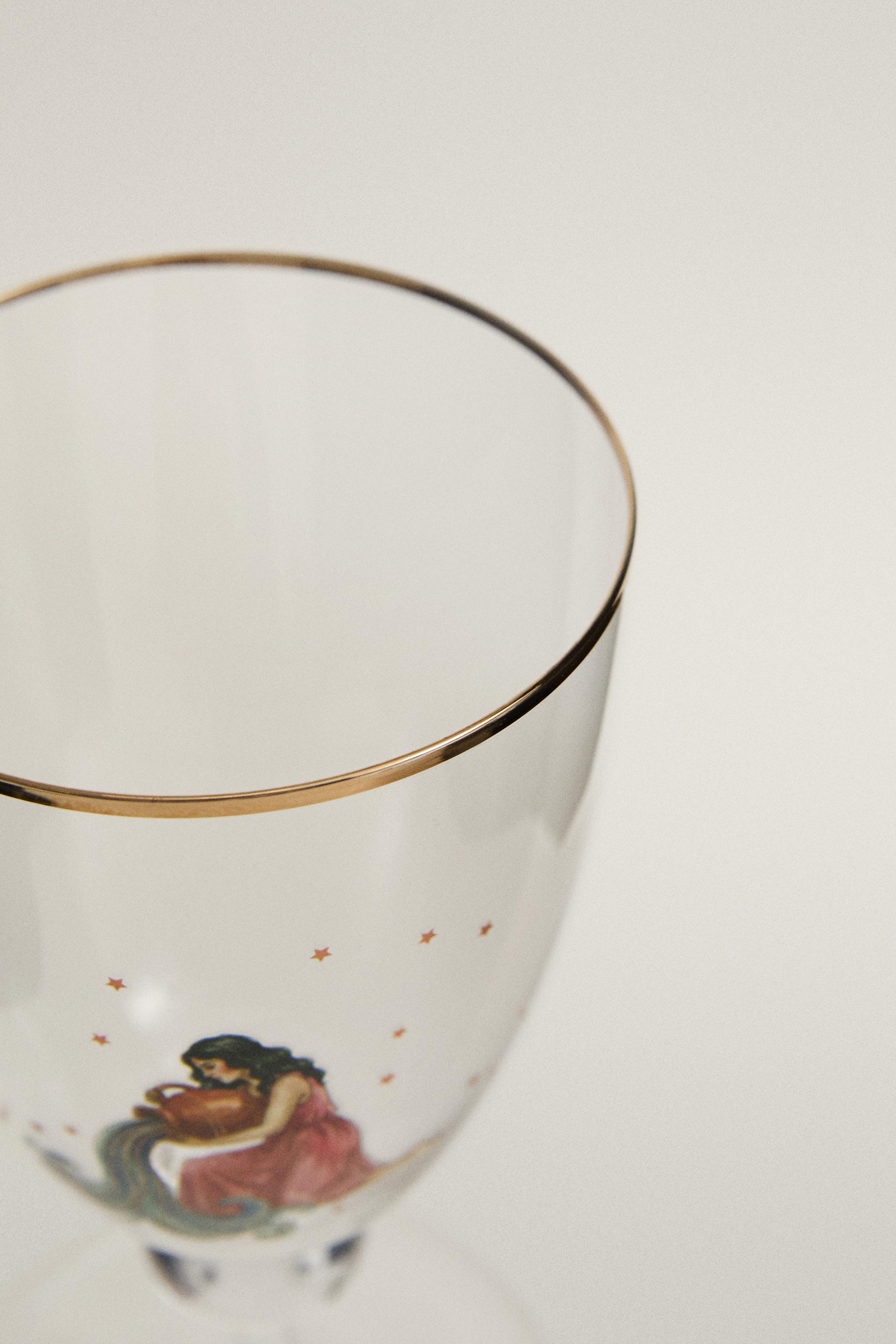 AQUARIUS ZODIAC GLASS | MARISA BERENSON — Transparent