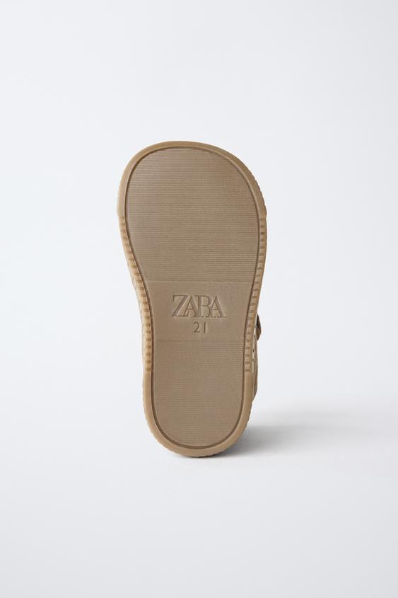 BASKETS MONTANTES BAREFOOT FOURRÉES EN CUIR - Marron de Zara - Image 7