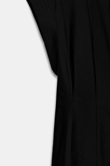 Zara PLEATED POPLIN DRESS ZW COLLECTION - Black