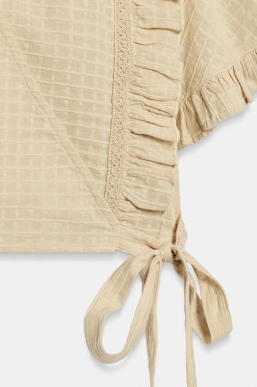 TOP COURT EFFET CACHE-CŒUR STRUCTURÉ - Camel moyen de Zara - Image 6