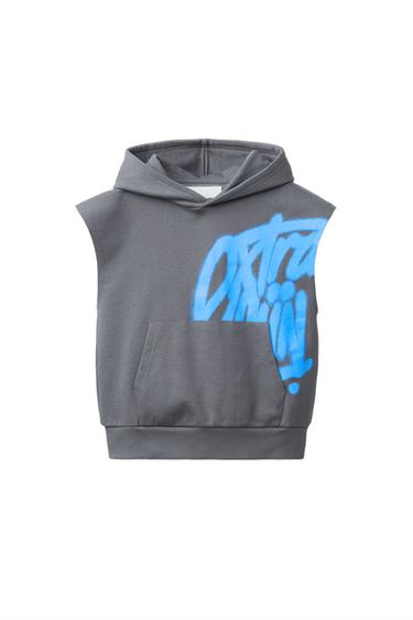 GRAFFITI HOODIE VEST - Dark anthracite by Zara
