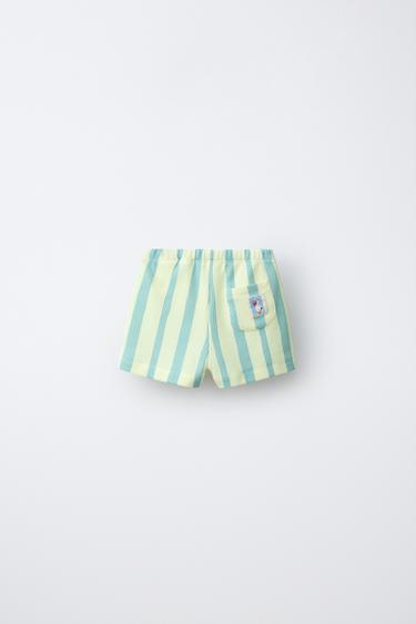 STRIPED WAFFLE-KNIT BERMUDA SHORTS - Vanilla by Zara - Image 1