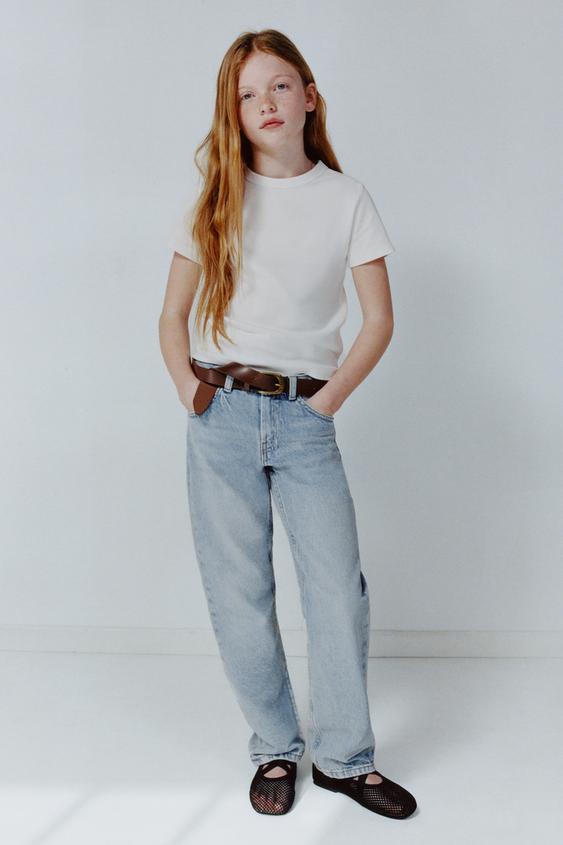 TOP INTERLOCK PÉPLUM À BRETELLES - Blanc de Zara - Image 0