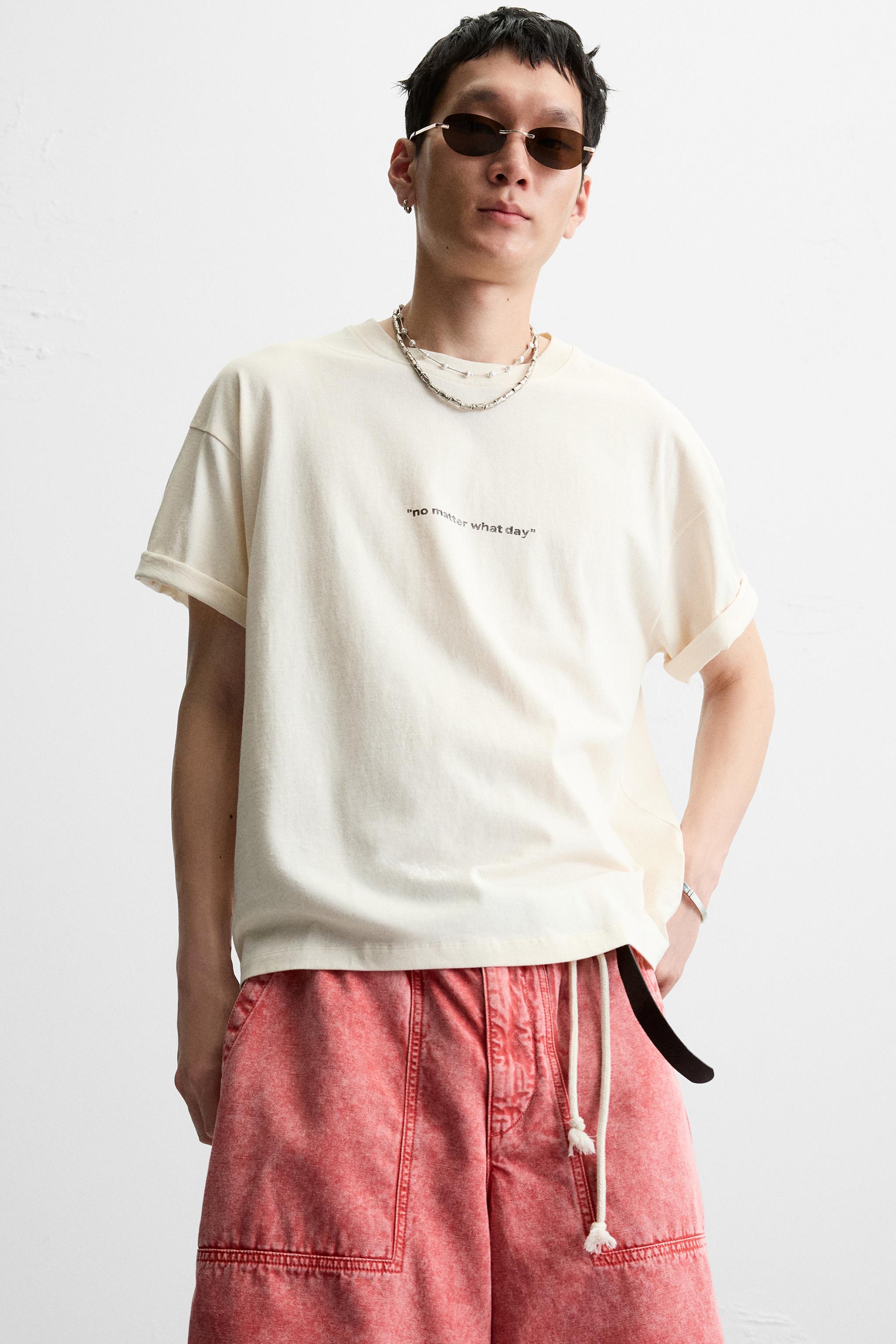 ウォッシュドプリントTシャツ - エクリュ | ZARA Japan / 日本 ウォッシュドプリントTシャツ - エクリュ | ZARA Japan / 日本