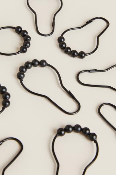 LOT ANNEAUX RIDEAU DE DOUCHE MÉTAL (LOT 12) - Noir de Zara - Image 2
