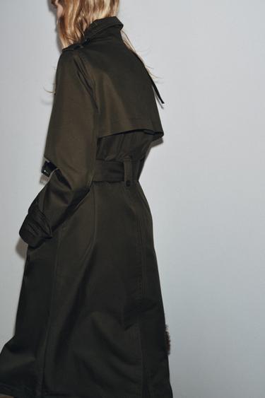 TRENCH CROISÉ DÉPERLANT ZW COLLECTION - Kaki foncé de Zara - Image 4