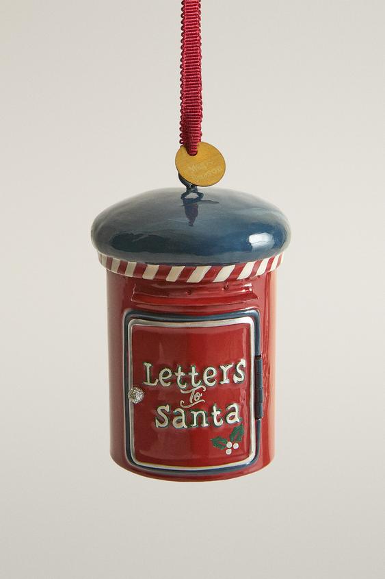 Zara MAILBOX CHRISTMAS TREE DECORATION - Red - Image 0