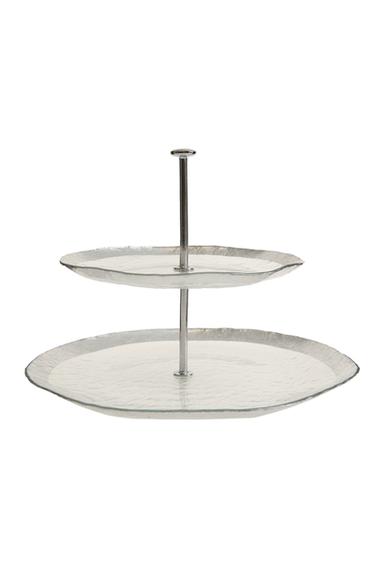 TWO-TIERED SERVING DISH - Silver by Zara
