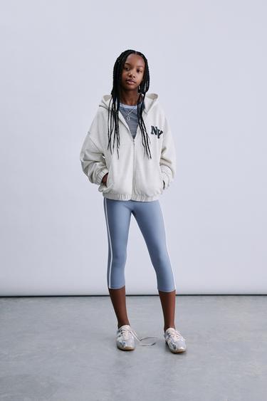 HOODIE WITH ZIP - Grey marl by Zara